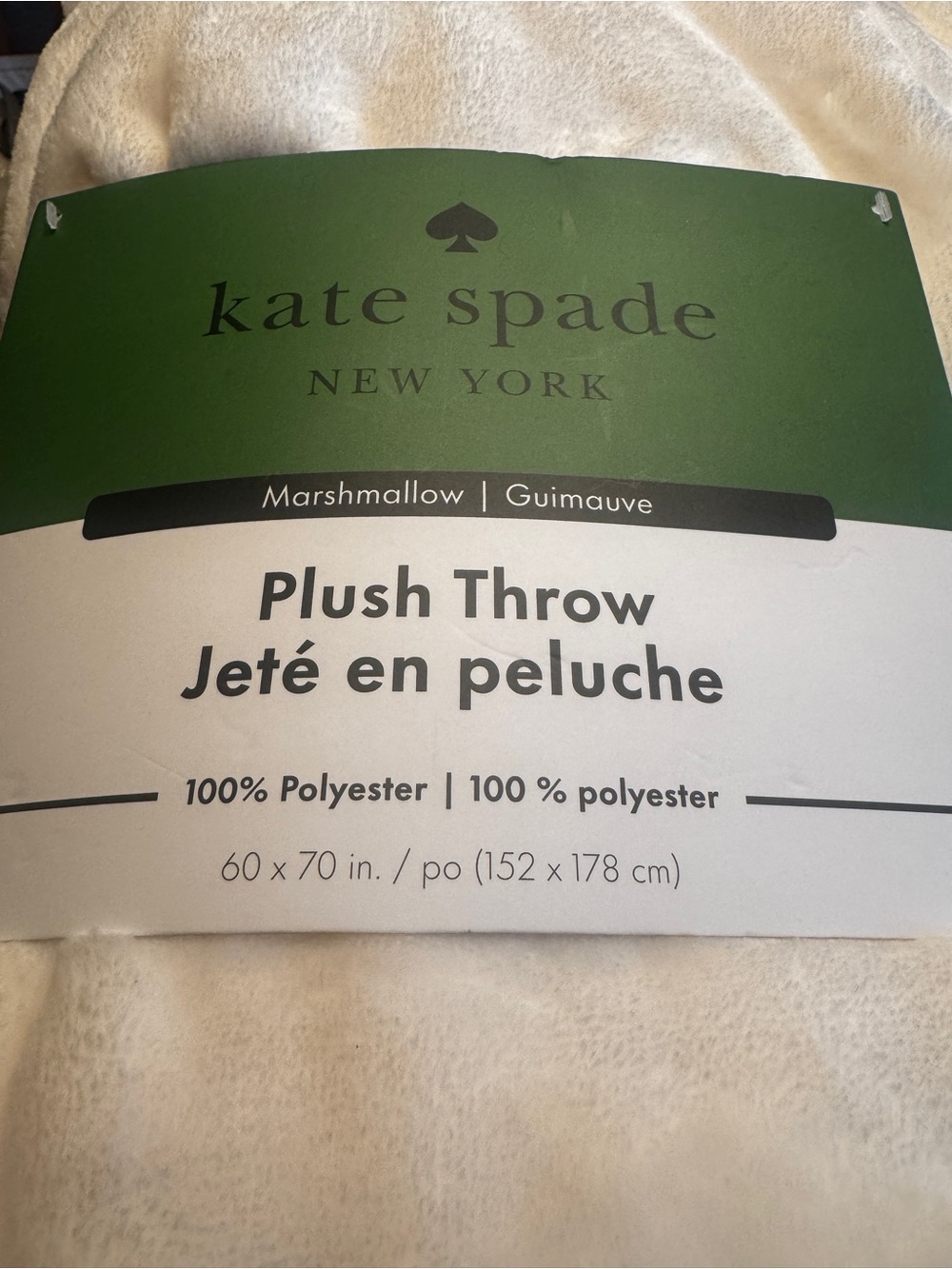 kate spade Plush Marshmallow Throw in Cream - Picture 2 of 2